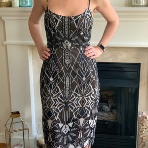 BCBG MaxAzria- Alese Geometric Lace Dress